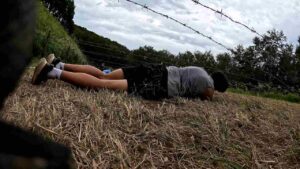 Barbed wire crawl